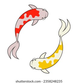 koi fish flat vector illustration modern design isolated on white background