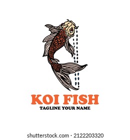 ilustración de la mano del pez koi vector de diseño animal