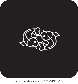 koi fish icon flat black