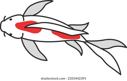 Icono de pescado Koi. Icono plano del pez koi para el diseño web