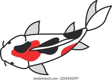 Koi fish icon. Isolated on white background. Vector illustration.