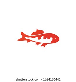 Koi fish icon logo design vector template illustration