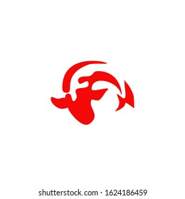 Koi fish icon logo design vector template illustration
