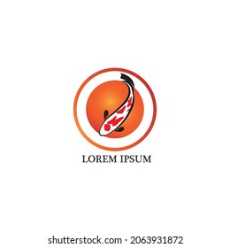 koi fish icon and logo vector