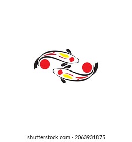 koi fish icon and logo vector