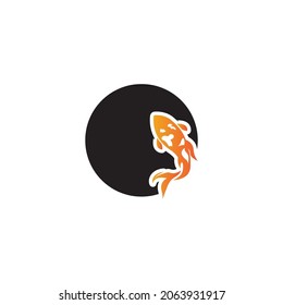 koi fish icon and logo vector