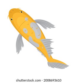 Koi fish icon on white background