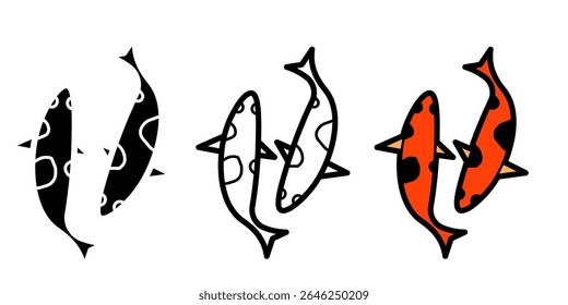 koi fish icon on white background