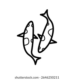 koi fish icon on white background