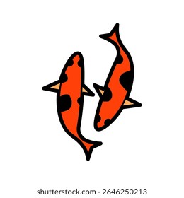 koi fish icon on white background