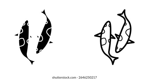 koi fish icon on white background