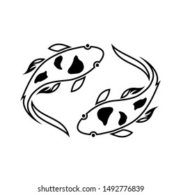 koi fish icon symbol design vector
