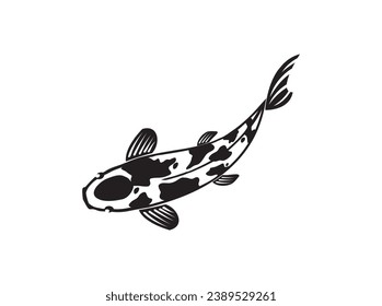 vector de ícono de pez koi aislado en blanco