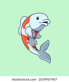 koi fish illustration cartoon design