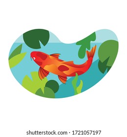 KOI FISH ILLUSTRATION FLAT DESIGN