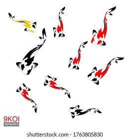 
Koi fish. illustration of koi fish in flat style.