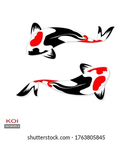 
Pescado de Koi. ilustración de peces koi de estilo plano.