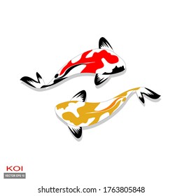 
Pescado de Koi. ilustración de peces koi de estilo plano.