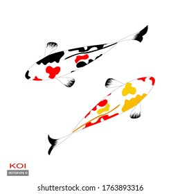 Pescado de Koi. ilustración de peces koi de estilo plano.