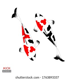 Koi fish. illustration of koi fish in flat style. vector illustration.