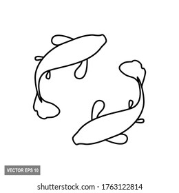 
Koi fish. illustration of koi fish with outline style
