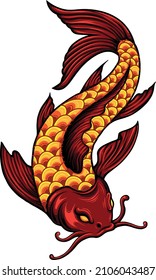 Koi fish illustration with premium quality stock vector