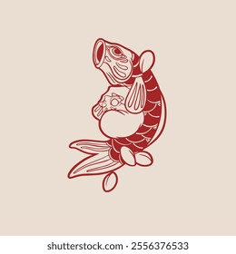 Koi fish illustration with premium quality stock vector