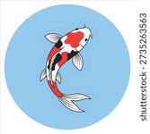 A koi fish illustration vector design art