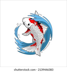 diseño de ilustraciones vectoriales de peces y plaquetas koi