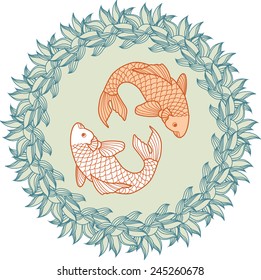 Koi fish japan background