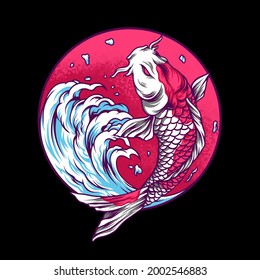 The Koi Fish Japan Illustration for your business or merchandise