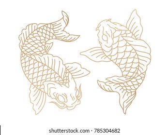 Pescado de Koi. Pescado de carpa japonés. Ilustración del vector