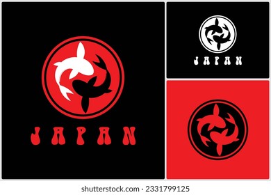 Koi Fish Japanese Icon Logo Vector Design