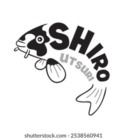 Koi fish line art. Koi fish elemento de Vector de logotipo japonés