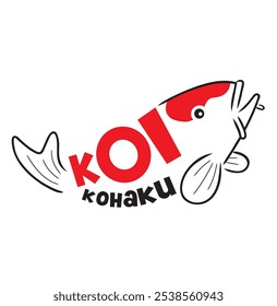 Koi fish line art. Koi fish elemento de Vector de logotipo japonés