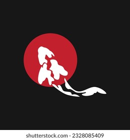 Koi Fish Logo Design, Chinese Lucky And Triumph Ornamental Fish Vector, Company Brand Gold Fish Icon