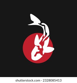 Koi Fish Logo Design, Chinese Lucky And Triumph Ornamental Fish Vector, Company Brand Gold Fish Icon