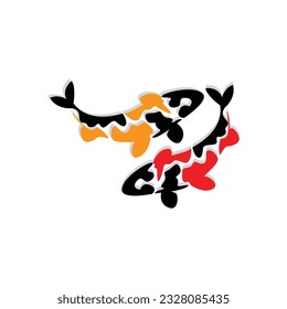 Koi Fish Logo Design, Chinese Lucky And Triumph Ornamental Fish Vector, Company Brand Gold Fish Icon