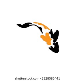 Koi Fish Logo Design, Chinese Lucky And Triumph Ornamental Fish Vector, Company Brand Gold Fish Icon