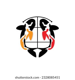 Koi Fish Logo Design, Chinese Lucky And Triumph Ornamental Fish Vector, Company Brand Gold Fish Icon
