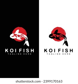 Koi Fish Logo Design Chinese Lucky Ornamental Fish Goldfish Company Brand