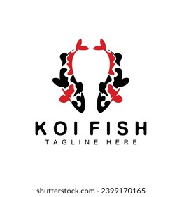 Koi Fish Logo Design Chinese Lucky Ornamental Fish Goldfish Company Brand