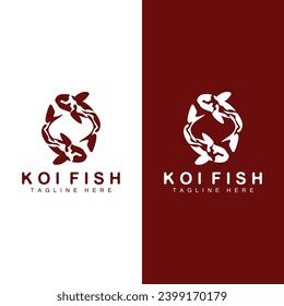 Koi Fish Logo Design Chinese Lucky Ornamental Fish Goldfish Company Brand