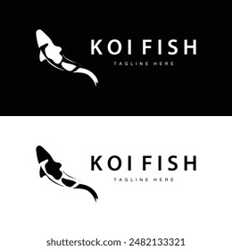 Koi Fish Logo Design Chinese Lucky Ornamental Fish Goldfish Company Brand