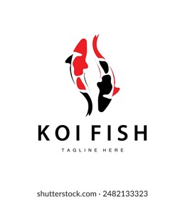 Koi Fish Logo Design Chinese Lucky Ornamental Fish Goldfish Company Brand