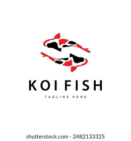 Koi Fish Logo Design Chinese Lucky Ornamental Fish Goldfish Company Brand