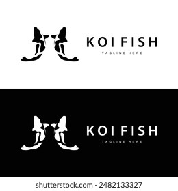 Koi Fish Logo Design Chinese Lucky Ornamental Fish Goldfish Company Brand