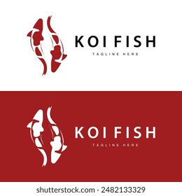 Koi Fish Logo Design Chinese Lucky Ornamental Fish Goldfish Company Brand