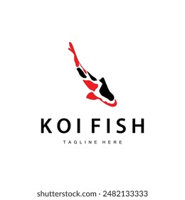 Koi Fish Logo Design Chinese Lucky Ornamental Fish Goldfish Company Brand