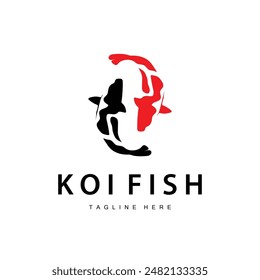 Koi Fish Logo Design Chinese Lucky Ornamental Fish Goldfish Company Brand